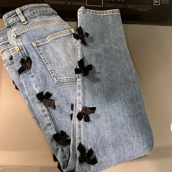 ASOS Farleigh Bow Detail High Rise Jeans Size 26 - Picture 4 of 6